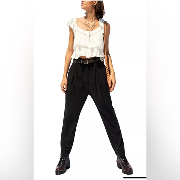 FREE PEOPLE Run Wild High Waist Balloon Pants In Black - Picture 1 of 6